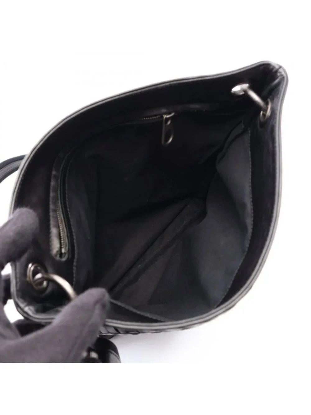 Bottega Veneta Shoulder Bag Intrecciato Black Leather
